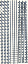 Sticker Bordüren - 2294 - silber <br> 1 Bogen 23x10 cm