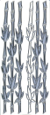 Sticker Bordüren Bambus - silber <br> 1 Bogen 23x10 cm
