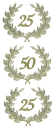 Sticker Jubiläum 25 u. 50 - gold