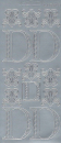 Sticker Buchstabe 'D' - silber