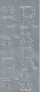 Sticker Buchstabe 'R' - silber