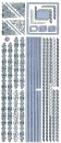 Sticker Bordüren & Ecken - 0806 - silber <br> 1 Bogen 10x23cm