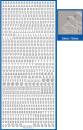 Sticker Buchstaben & Ziffern klein - 1000 - silber -1 Bogen 10x23cm