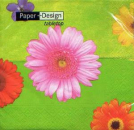 Serviette Colorful Gerbera green