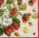 Servietten Fresh Strawberries, white p.