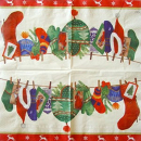 Servietten Clothes Line - red