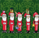 Servietten Five smart Santas