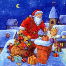 Servietten Santa of the roof