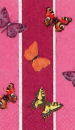 Gästetuch Butterfly & Stripes - bordeaux/pink