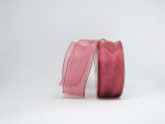 Organza mit Drahtkante - weinrot - 40 mm - 1 Meter