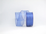 Organza mit Drahtkante - blau - 40 mm - 1 Meter