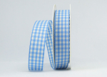 Karoband blau/weiß - 25 mm breit - 1 Meter