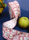 Band Country - rosa-weiß <br> 45 mm mit Drahtkante <br> 1 Meter