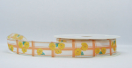 Dekoband Narzisse - gelb-orange - 1 Meter