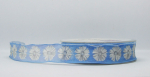 Schleifenband Gerbera - himmelblau-weiß - 25 mm - 1 Meter