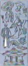 Sticker Orient - silber/multicolor 1 Bogen 10x23cm