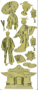 Sticker Orient - gold 1 Bogen 10x23cm