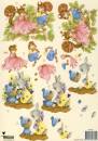 3-D Etappen-Bogen <br> Eichhörnchen, Hase + Maulwurf <br> 1 Bogen 21x29,7cm