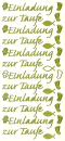 Sticker Einladung zur Taufe - gold <br> 1 Bogen 23x10 cm
