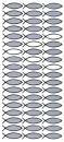 Spiegelsticker Ichthy - Fische 3cm - silber  <br> 1 Bogen 10x24 cm
