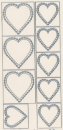 Sticker Lied van Lier 06 <br> Rahmen Herz - transparent/silber <br> 1 Bogen 10x23 cm