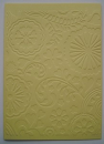 5 Doppelkarten A6 mit Prägemotiv *Floral Fantasy* lichtgelb - 220g/qm