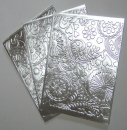 5 Doppelkarten A6 mit Prägemotiv *Floral Fantasy* silber