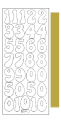 Sticker Zahlen groß - 939 - gold <br> 1 Bogen 23x10 cm
