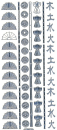 Sticker Asia - Motive klein - 1087 - silber <br> 1 Bogen 10x23 cm