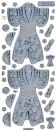 Sticker Asia - Kimono - 1089 - silber <br> 1 Bogen 10x23 cm
