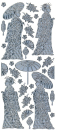 Sticker Asia - Geishas - 1158 - silber - 1 Bogen 10x23 cm