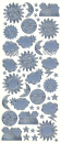 Sticker Sonne, Mond und Sterne - 827 - silber <br> 1 Bogen 10x23cm