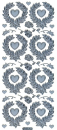 Sticker Kranz mit Herzen - 884 - silber <br> 1 Bogen 10x23 cm