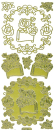 Sticker Rosen - 930 - gold <br> 1 Bogen 10x23 cm
