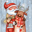 Serviette Santa & Reindeer