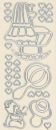 Sticker Baby - Geburt - transparent/silber <br> 1 Bogen 10x23 cm
