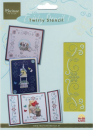 Schablone Twirly Stencil Blume mit Blättern