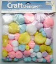 Pom Pom- Set Ø10mm - Ø40mm , bunt sortiert/pastellfarben